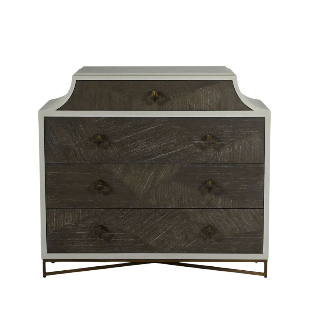Gabby Kirsten Chest Cerused Dark Gray, Cerused White, Stained B