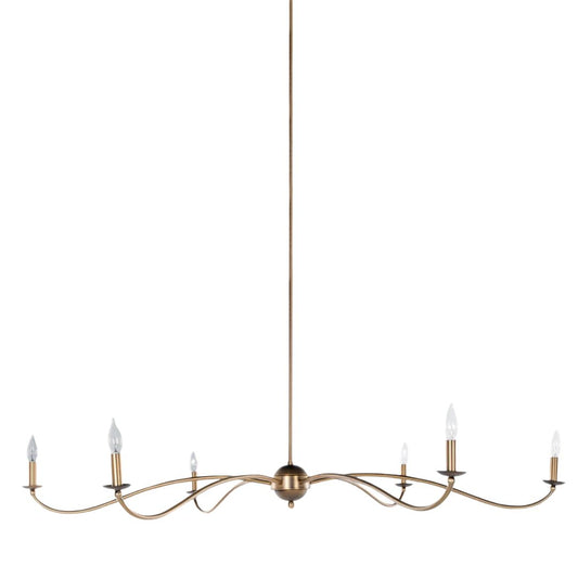 Irvine 6 Light Transitional Brass Chandelier