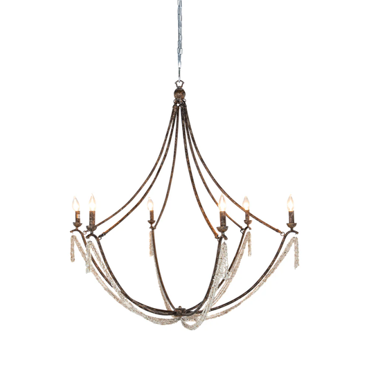 Gabby Nakita Chandelier Rust Brown, White