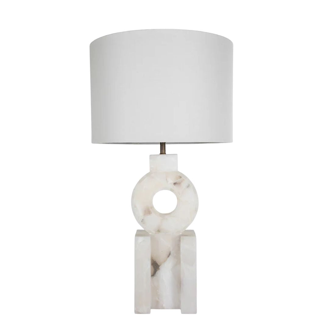 Gabby Kelsey Table Lamp Brushed Copper, Feather White Linen