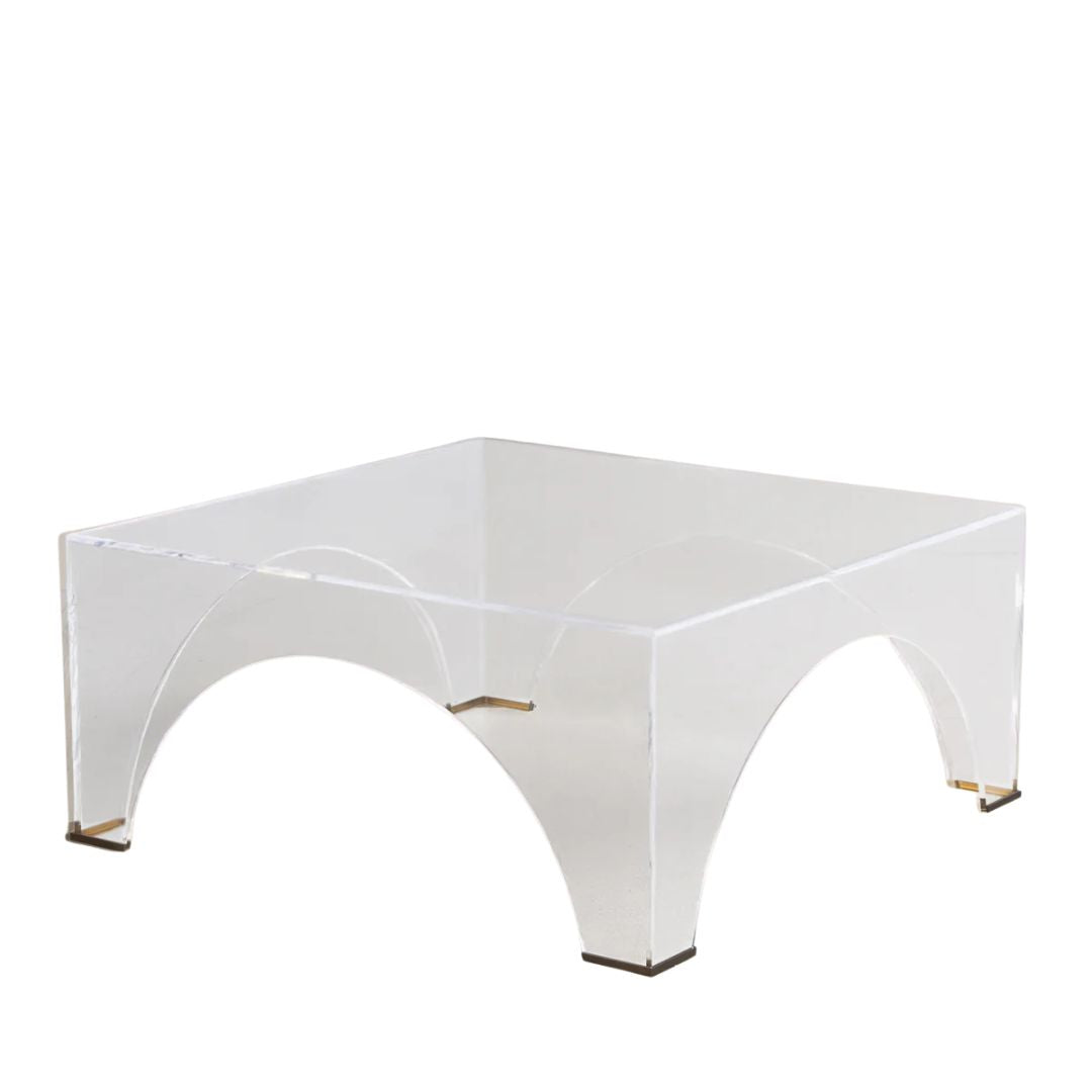 Gabby Cindy Coffee Table Brushed Brass, Clear Acrylic