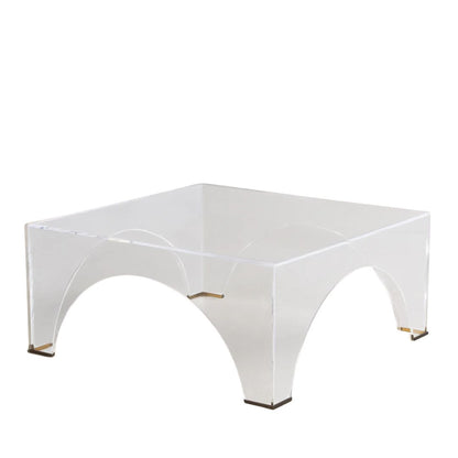 Gabby Cindy Coffee Table Brushed Brass, Clear Acrylic