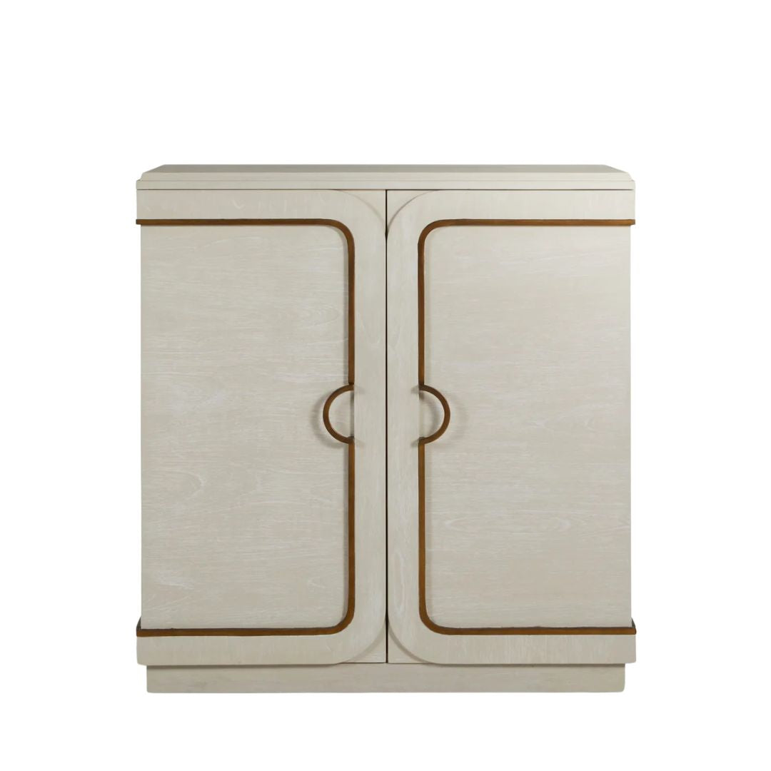 Gabby Churst Cabinet White, Antique Brass
