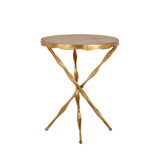 Edgar Traditional Gold Leaf Side Table