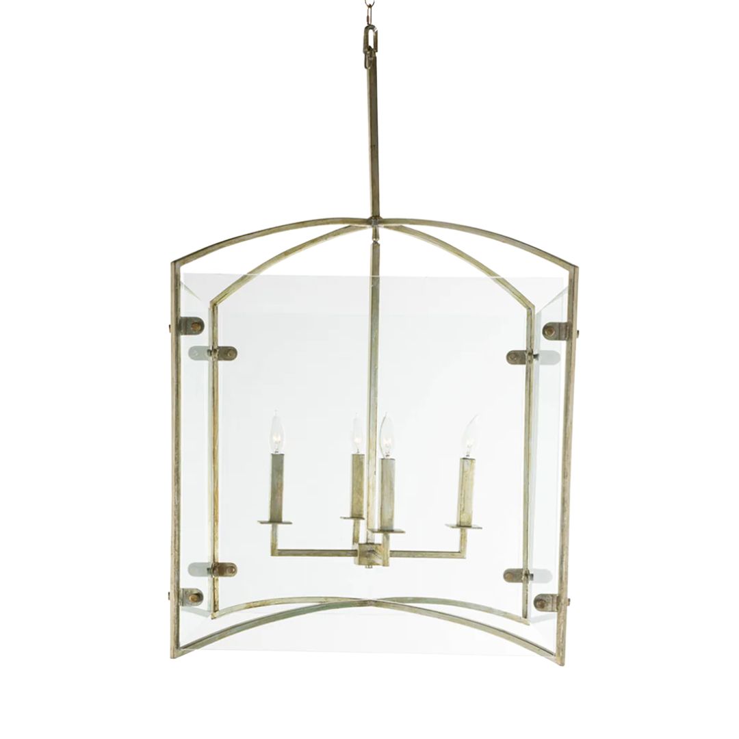 Gabby Fleur Chandelier Champagne Silver, Tempered Glass