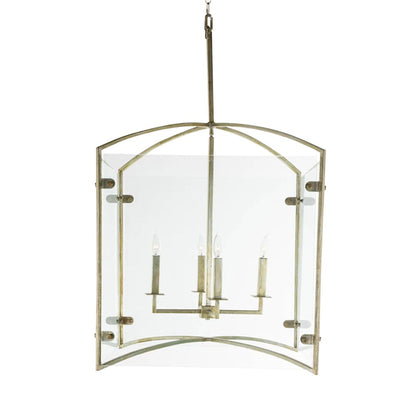 Gabby Fleur Chandelier Champagne Silver, Tempered Glass