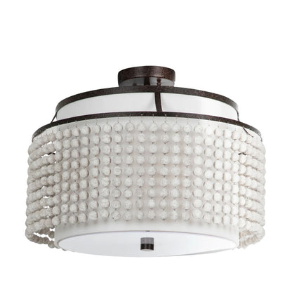 Gabby Joanna Semi-Flush Mount Distressed Ivory, Feather White Linen, Vene