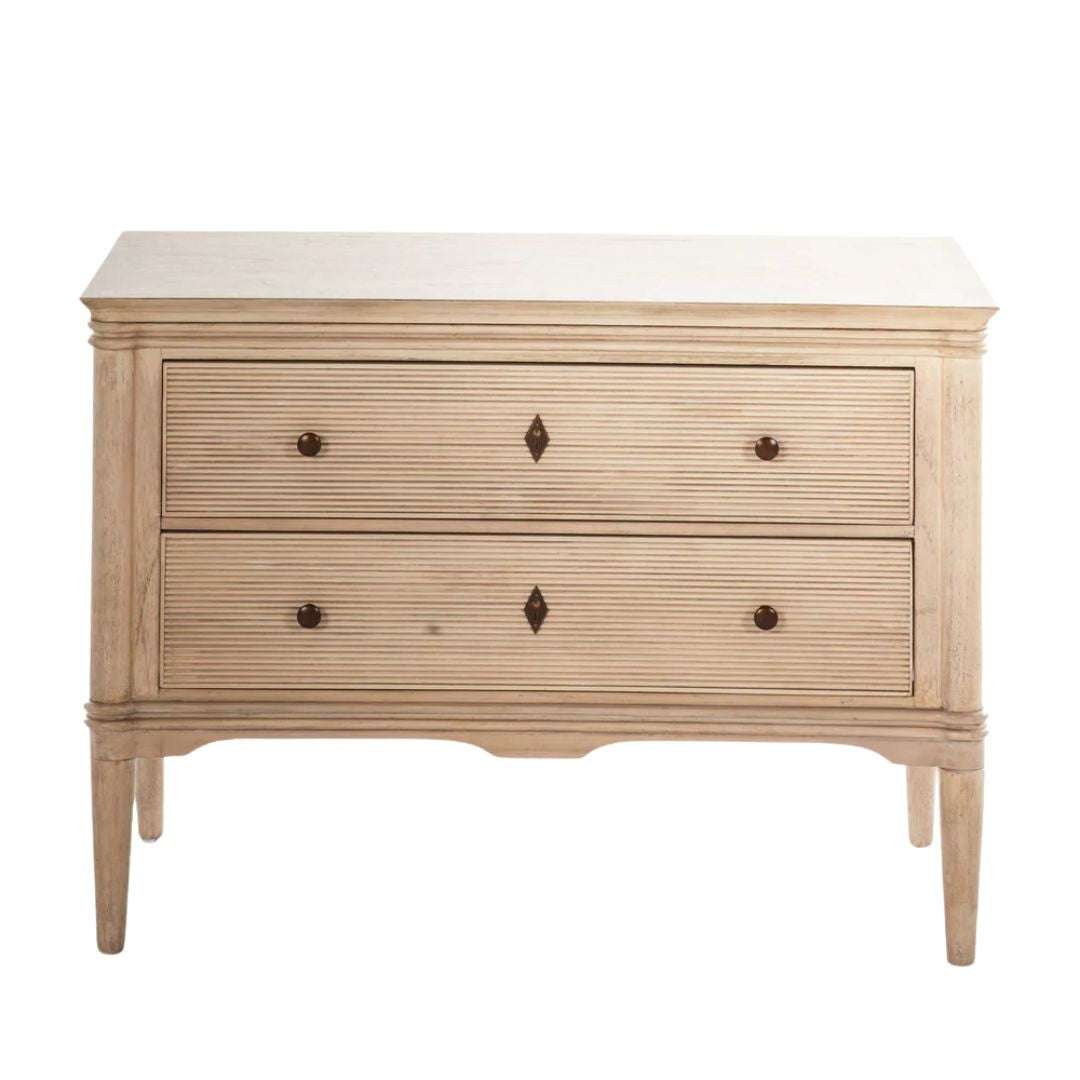 Gabby Linnea Nightstand Natural, Antique Bronze