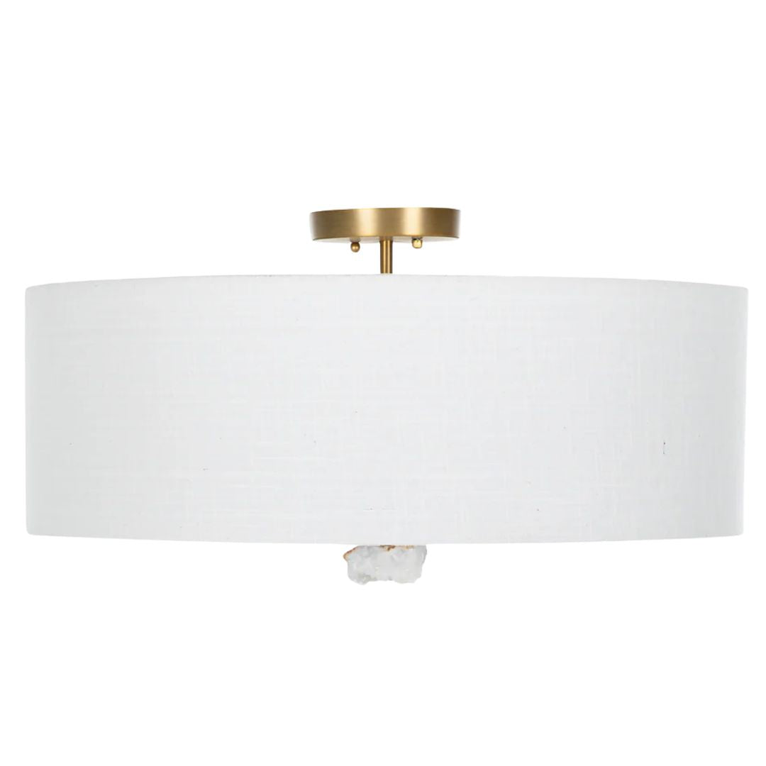 Gabby Mabel Semi-Flush Mount Acrylic, Matte Antique Brass, Natural Ston