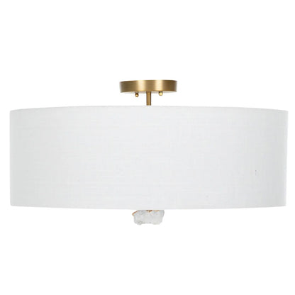 Gabby Mabel Semi-Flush Mount Acrylic, Matte Antique Brass, Natural Ston