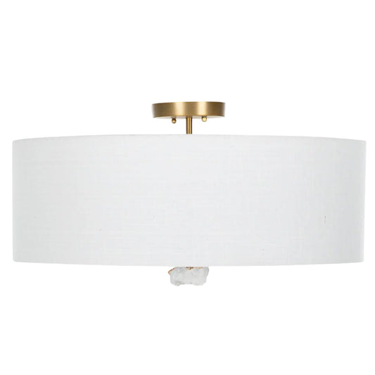 Gabby Mabel Semi-Flush Mount Acrylic, Matte Antique Brass, Natural Ston