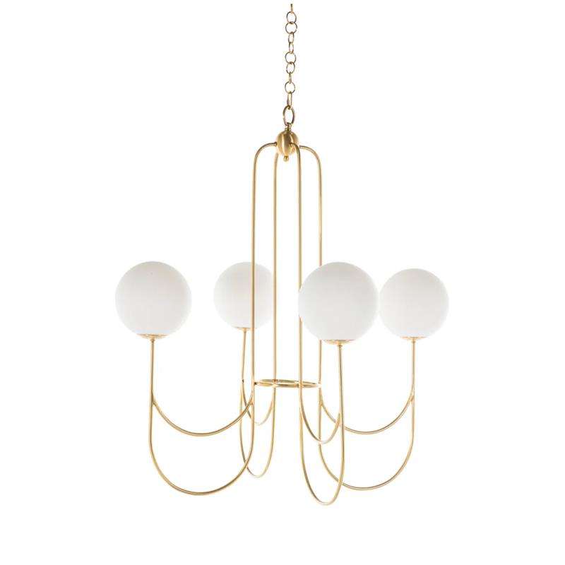 Gabby Granville Globe Chandelier Brass, Matte Frosted Glass