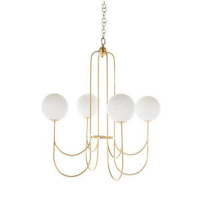 Gabby Granville Globe Chandelier Brass, Matte Frosted Glass