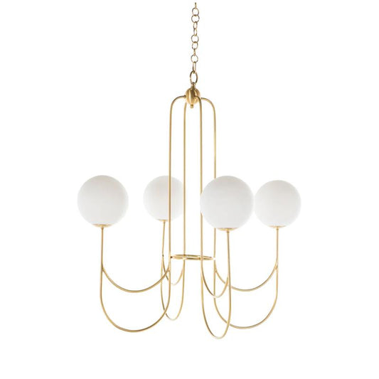 Gabby Granville Globe Chandelier Brass, Matte Frosted Glass