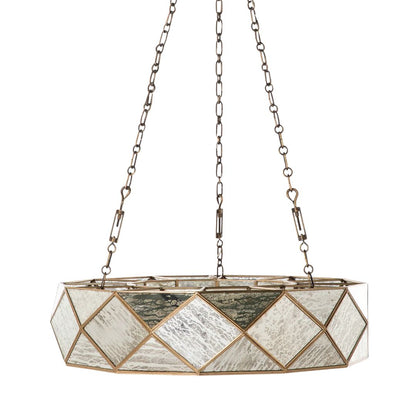 Gabby Maybelle Chandelier Antique Brushed Brass, Silver Mercury Glass
