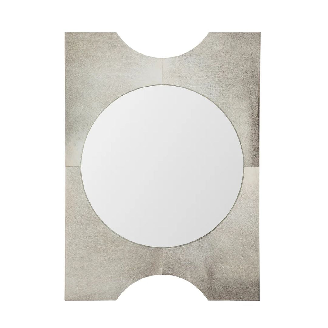 Gabby Oakley Mirror Clear Mirror, Natural Ivory Hide