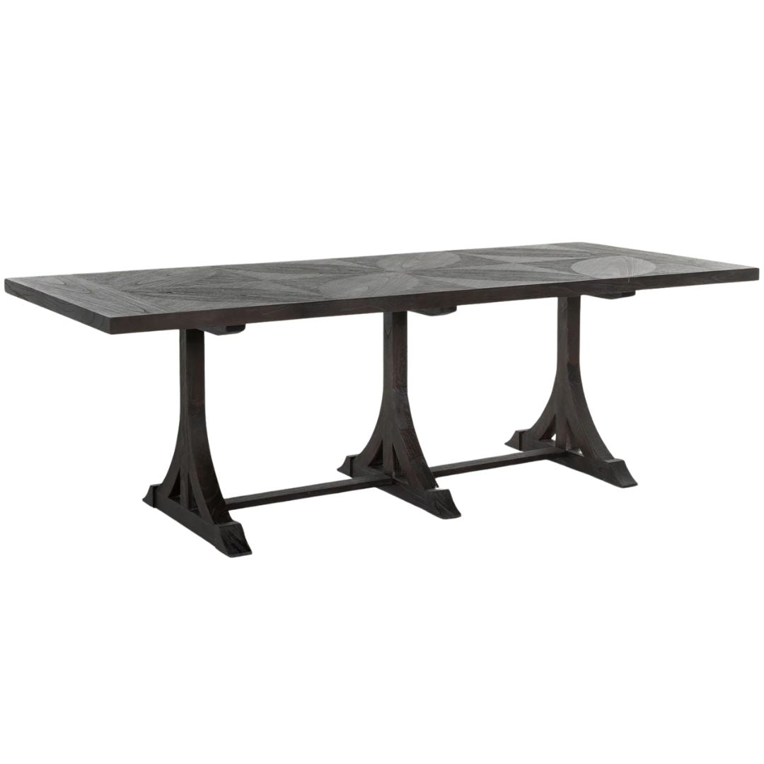 Gabby Adams Rectangular Dining Table Cerused Forest Black