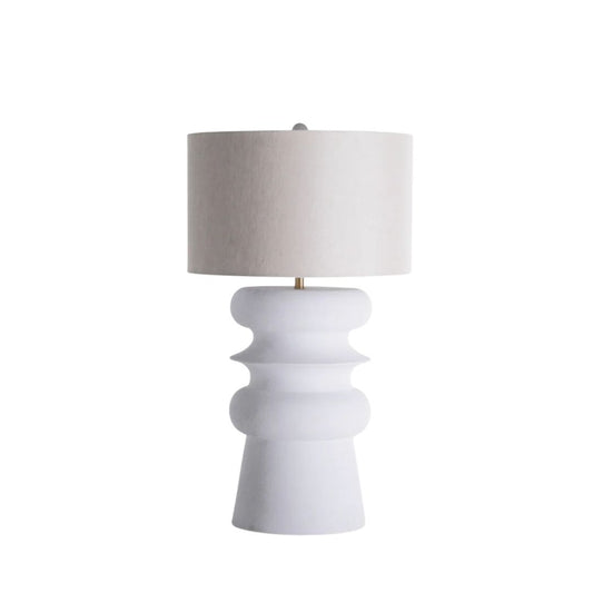 Gabby Claudius Table Lamp Plaster White, Smokey Grey Linen