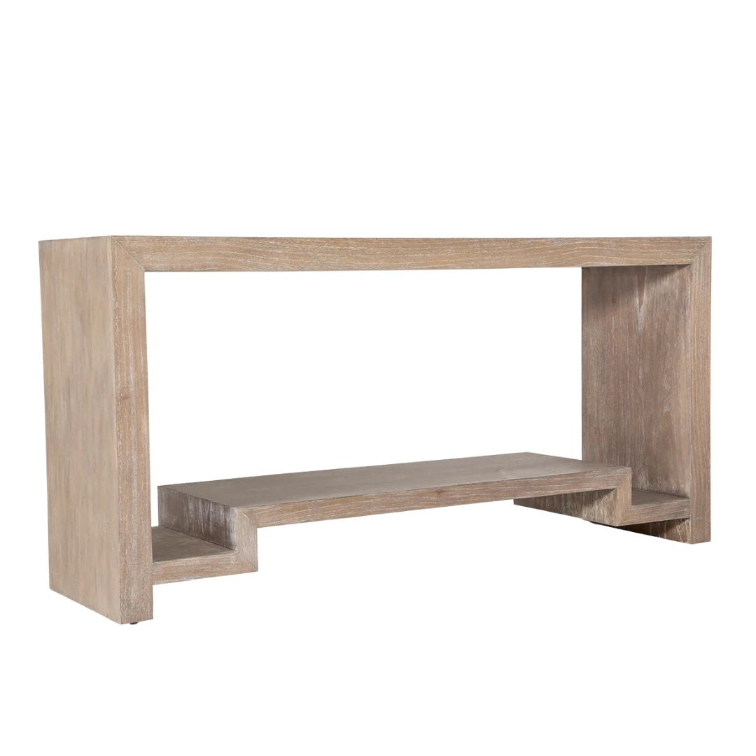 Gabby Emerson Console Table Cerused Plateau Brown