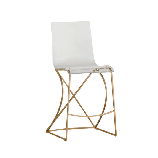 Gabby Johnson Counter Stool Clear, Antique Gold