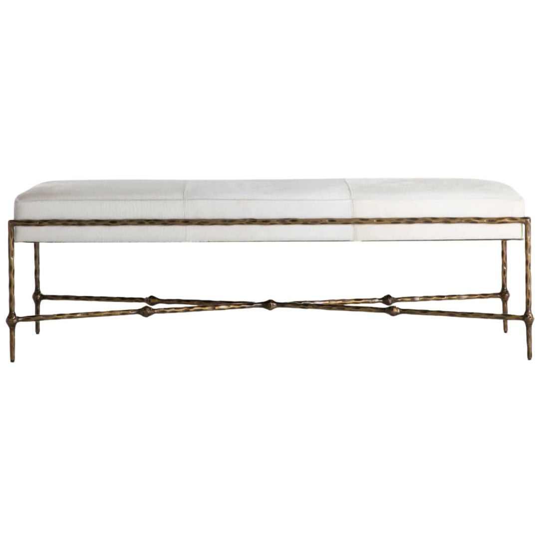 Gabby Lambeth Bench Hair-on-Hide/Iron