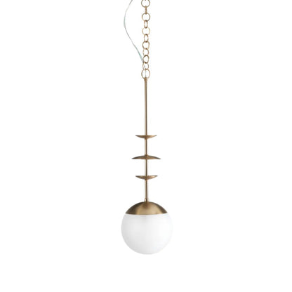 Gabby Mod Pendant Brushed Brass, Frosted White