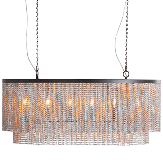 Gabby Etienne Linear Chandelier Antique White, Dusty Slate, Rust