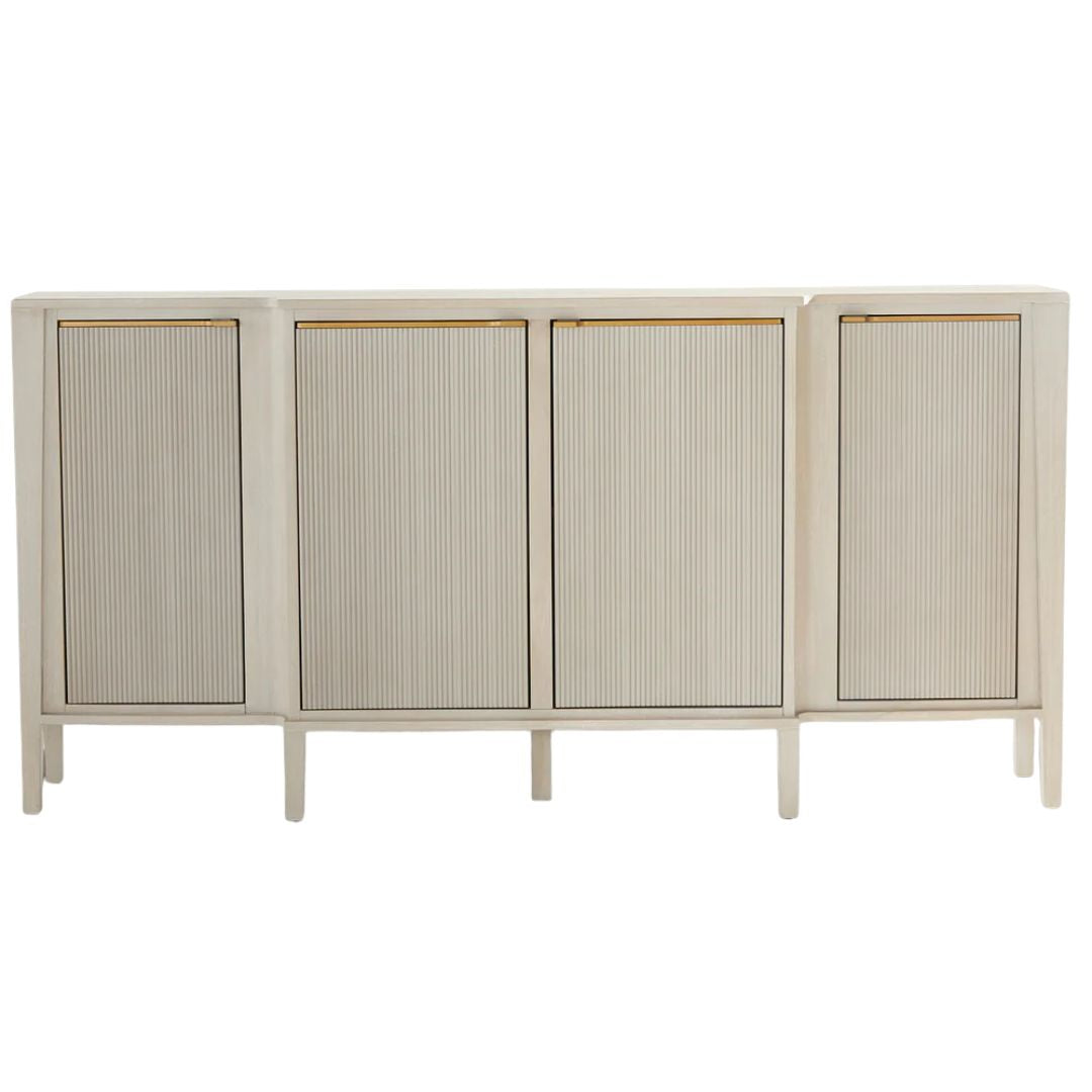 Gabby Leary Sideboard, Cerused Gray, Stained Gold, 68.5"W (SCH-175228 YUU6003R90) Gray, Gold