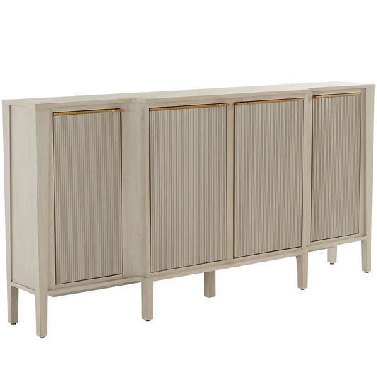 Leary Transitional Gray and Gold Sideboard