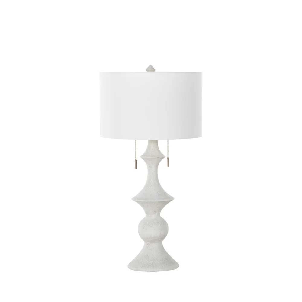 Gabby Radnor Table Lamp Antique Brass, Plaster White, White Linen