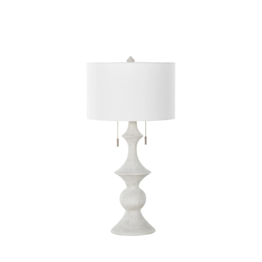 Gabby Radnor Table Lamp Antique Brass, Plaster White, White Linen