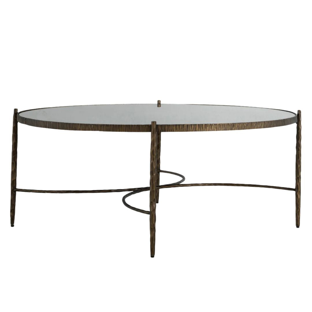 Gabby Lyra Mirrored Coffee Table Aged Brass