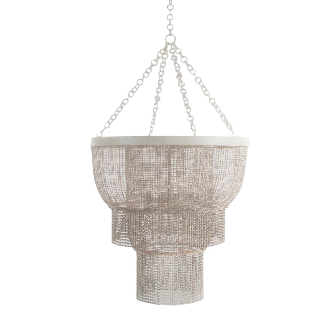 Gabby Halia Chandelier Antique White, White Washed