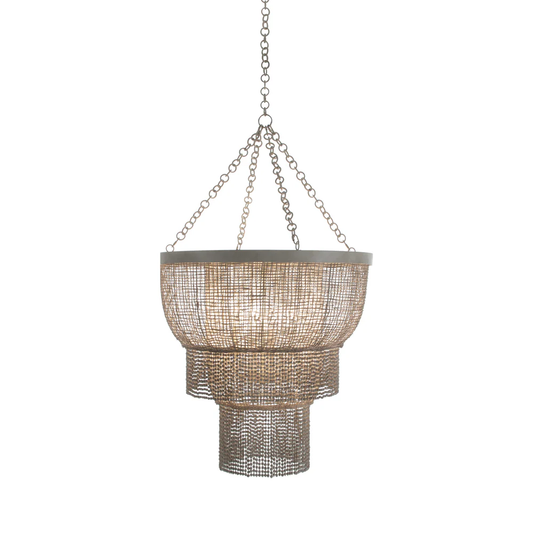 Halia 30-In Boho Chic White Chandelier