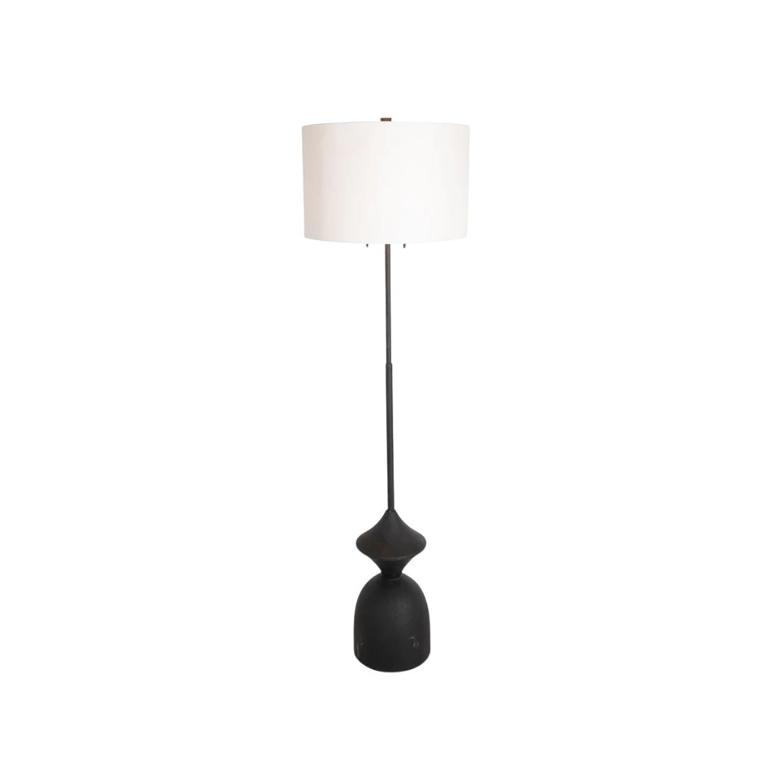 Gabby Charta Floor Lamp Feather White, Plaster Black
