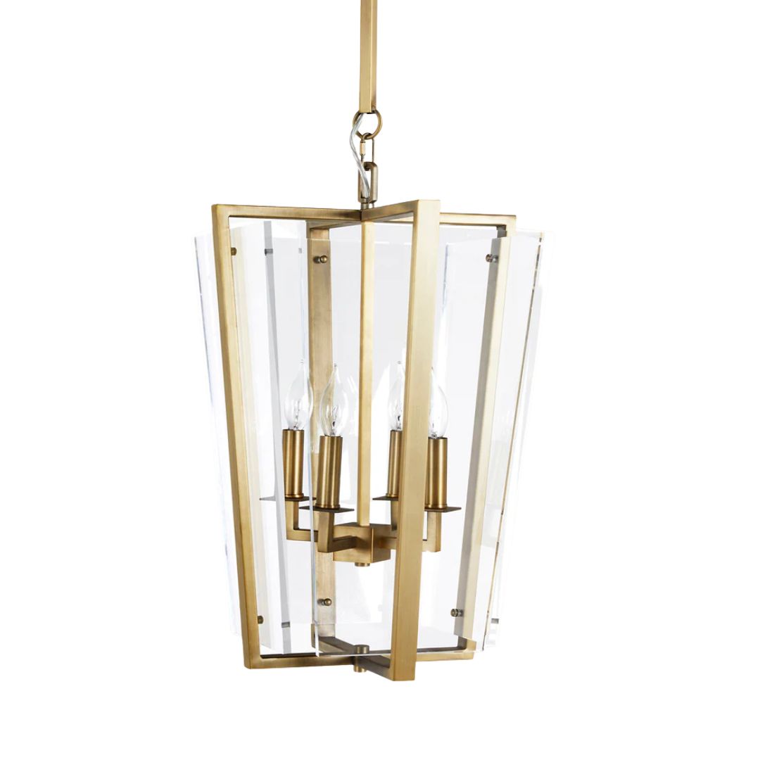 Gabby Melissa Lantern Clear, Antique Brass