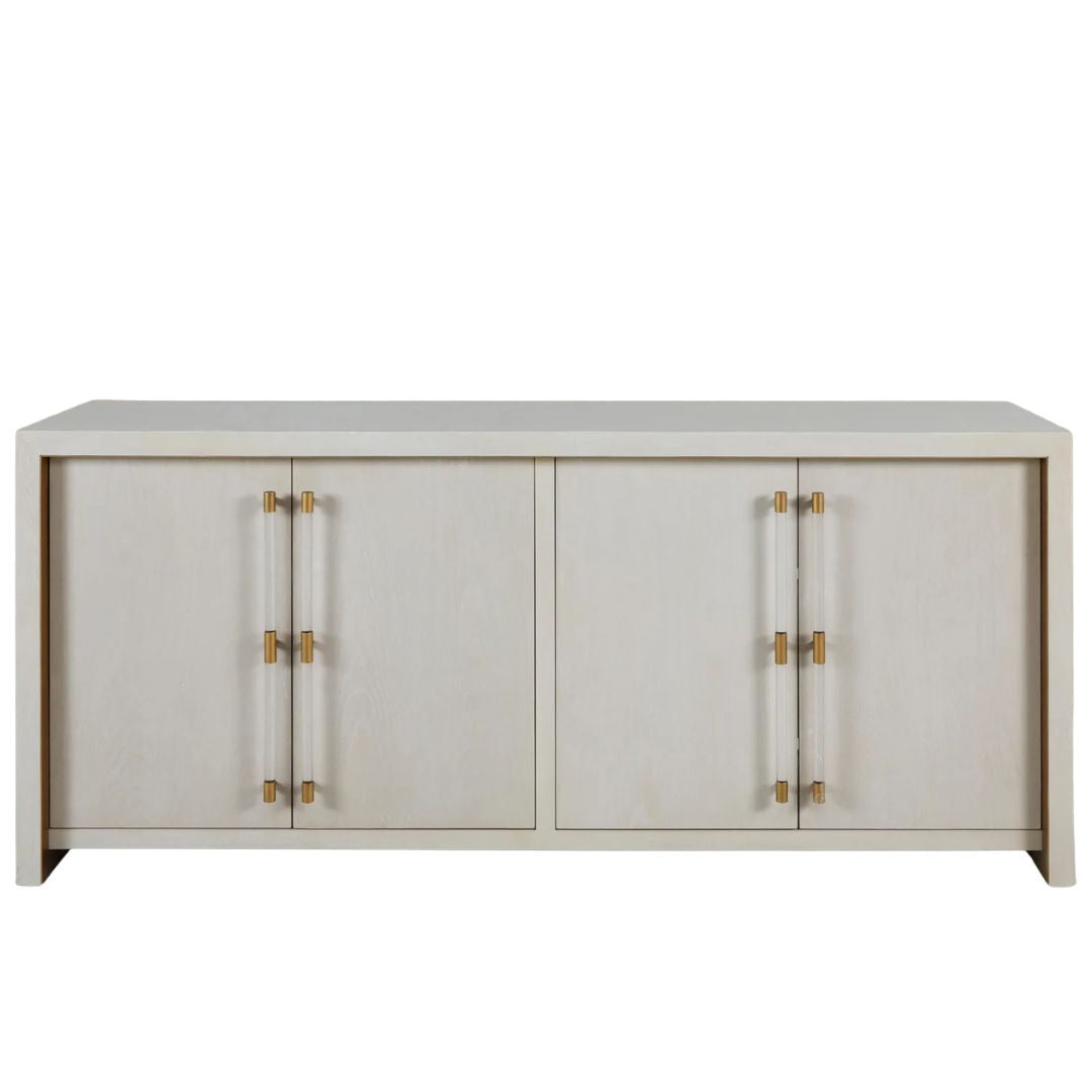 Gabby Winford Cabinet Cerused White, Stain Gold