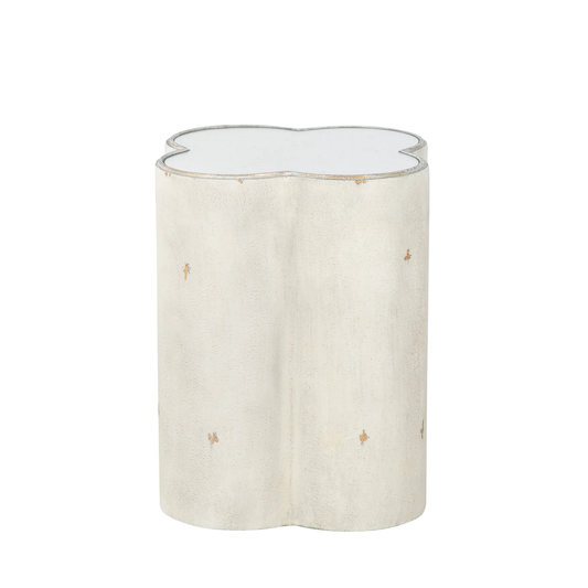 Cassandra Coastal Mirrored Resin Side Table