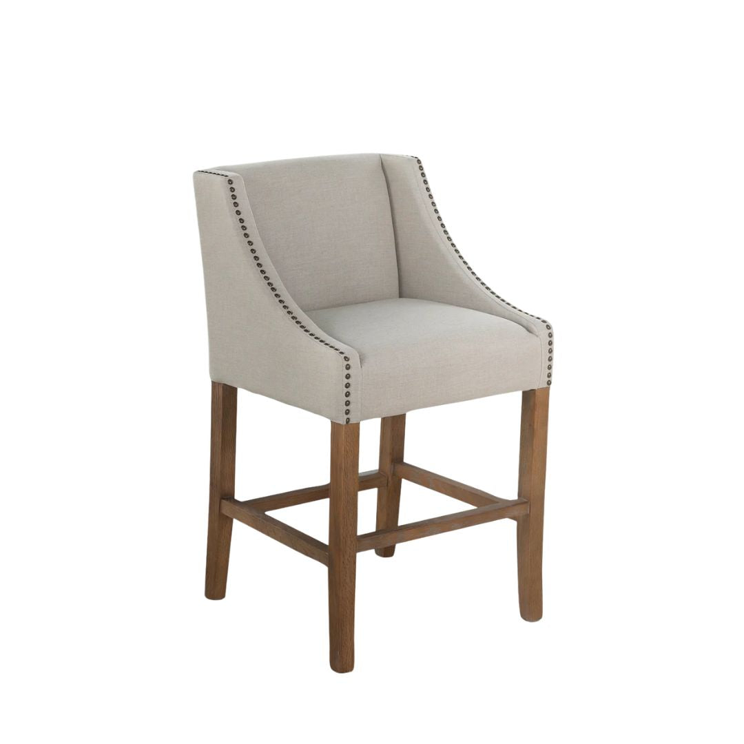 Gabby Winston Counter Stool Burnished Oak, Weathered Dove