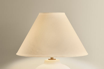 Troy Schubert Table Lamp Patina Brass / Ceramic Sugar Cookie Detail 1