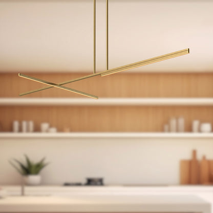 Kuzco Lighting Inc Shift 60-in LED Linear Pendant Black/Brushed Gold