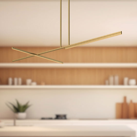 Kuzco Lighting Inc Shift 60-in LED Linear Pendant Black/Brushed Gold