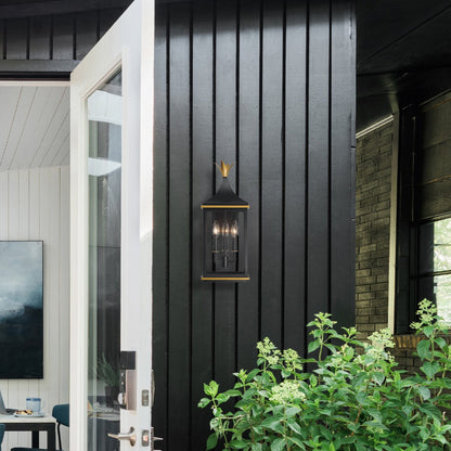 Simpson 3 Light Matte Black Outdoor Wall Light