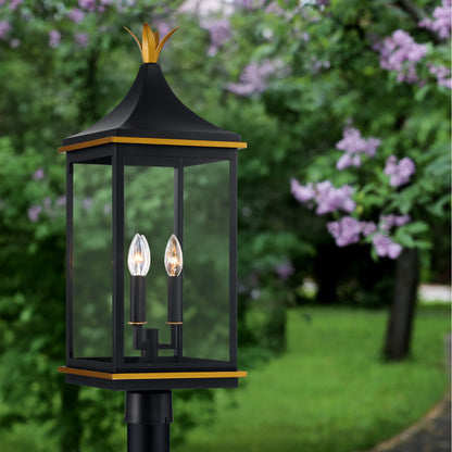 Simpson 3 Light Matte Black Outdoor Post Light