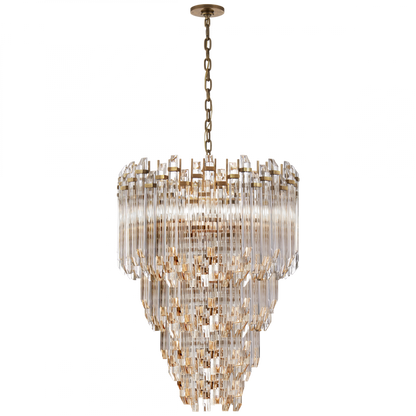 Visual Comfort Signature Adele Chandelier Hand-Rubbed Antique Brass with Clear Acryli