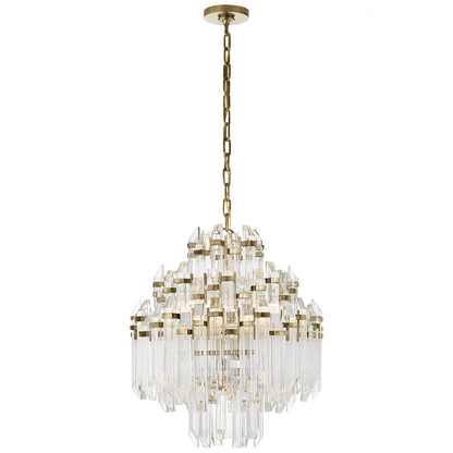 Visual Comfort Signature Adele Chandelier Hand-Rubbed Antique Brass with Clear Acrylic Clear Acrylic
