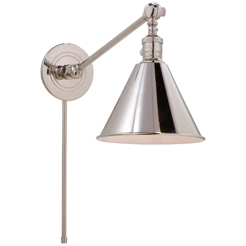 Visual Comfort Signature Boston Library Wall Sconce With Plug Antique Nickel