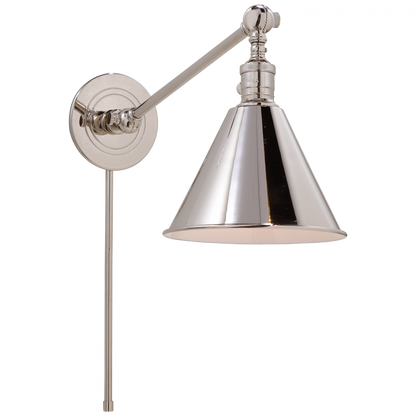 Visual Comfort Signature Boston Library Wall Sconce With Plug Antique Nickel