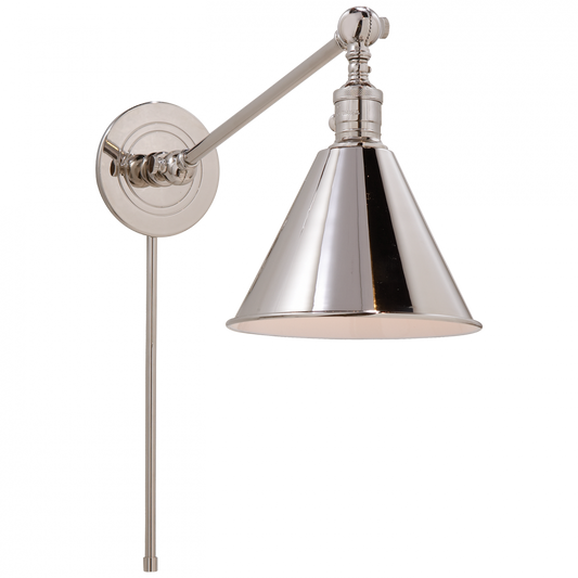 Visual Comfort Signature Boston Library Wall Sconce With Plug Antique Nickel
