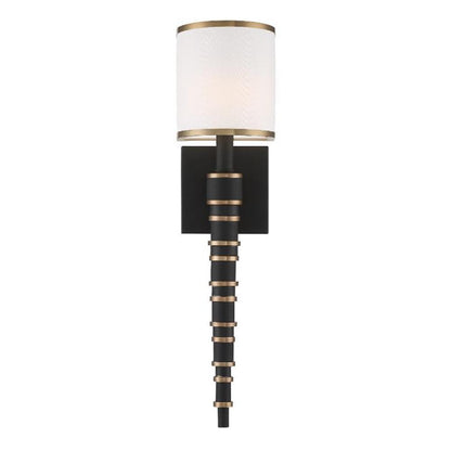Crystorama Sloane Wall Sconce Vibrant Gold, Black Forged